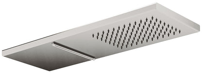 Rubinetterie Treemme SHOWERS Soffione Doccia Rettangolare Incasso A Parete 470x170 mm Pioggia E Cascata Stile Moderno Materiale Acciaio Finitura Acciaio Spazzolato Opaco Inox