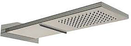 Rubinetterie Treemme SHOWERS Soffione Doccia Rettangolare Incasso A Parete 470x170 mm Pioggia E Cascata Stile Moderno Materiale Acciaio Finitura Acciaio Spazzolato Opaco Inox