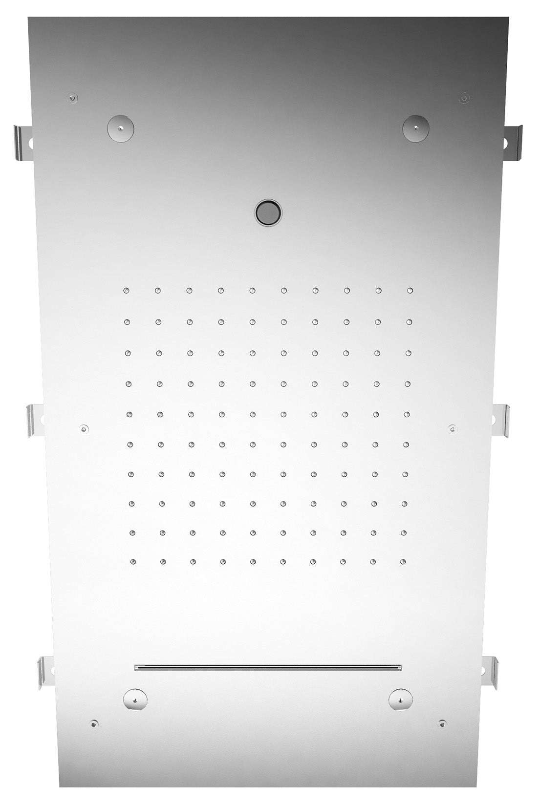 Rubinetterie Treemme SHOWERS Soffione Doccia Rettangolare Soffitto Ad Incasso 700x400 mm Con Pioggia Cascata Nebulizzatori Getto Stile Moderno Materiale Acciaio Finitura Acciaio Spazzolato Opaco Inox