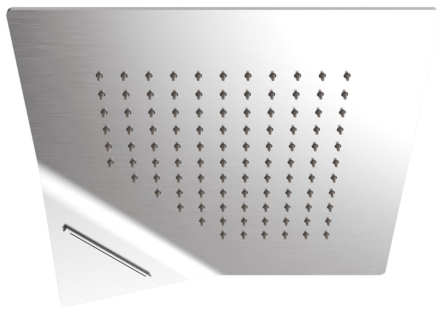 Rubinetterie Treemme SHOWERS Soffione Doccia Quadrato Soffitto Per Controsoffitto Ad Incasso 280x280 mm Con Pioggia E Cascata Stile Moderno Materiale Acciaio Finitura Acciaio Spazzolato Opaco Inox