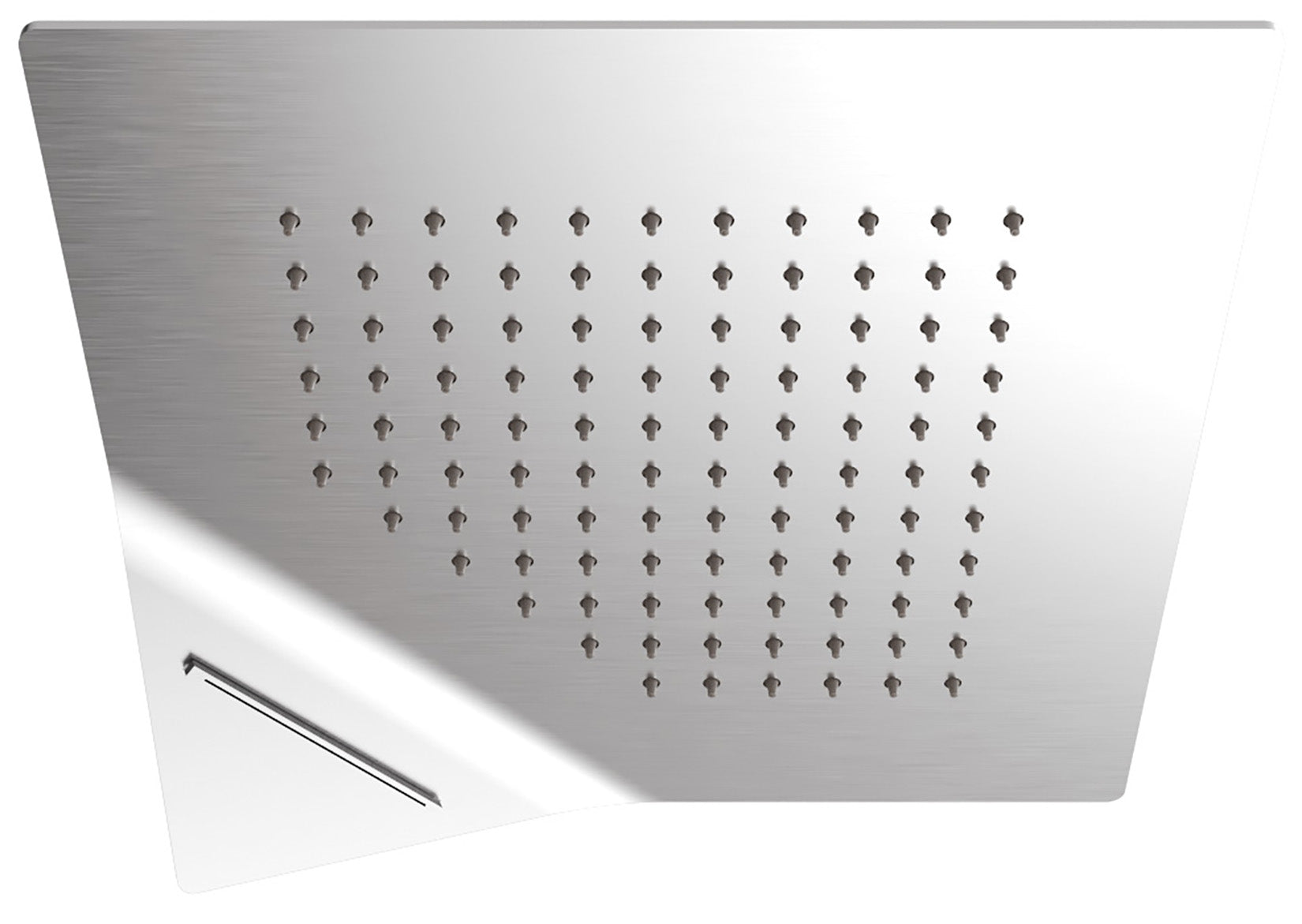 Rubinetterie Treemme SHOWERS Soffione Doccia Quadrato Soffitto Per Controsoffitto Ad Incasso 280x280 mm Con Pioggia E Cascata Stile Moderno Materiale Acciaio Finitura Acciaio Spazzolato Opaco Inox