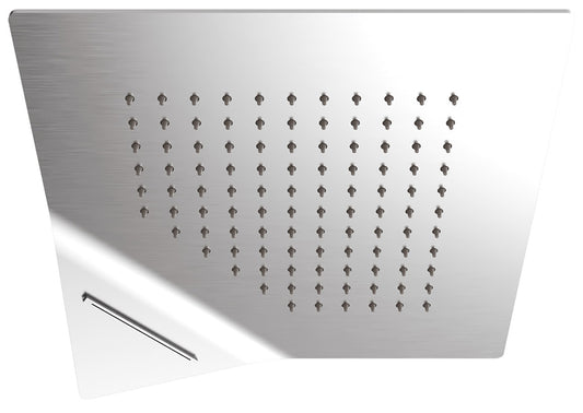Rubinetterie Treemme SHOWERS Soffione Doccia Quadrato Soffitto Per Controsoffitto Ad Incasso 280x280 mm Con Pioggia E Cascata Stile Moderno Materiale Acciaio Finitura Acciaio Spazzolato Opaco Inox