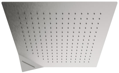 Rubinetterie Treemme SHOWERS Soffione Doccia Quadrato Soffitto Controsoffitto Ad Incasso 450x450 mm Con Pioggia E Cascata Stile Moderno Materiale Acciaio Finitura Acciaio Spazzolato Opaco Inox
