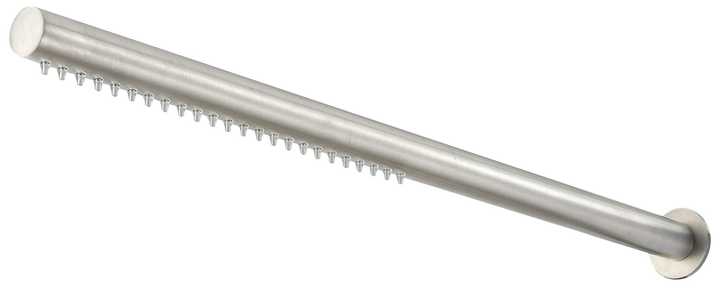 Rubinetterie Treemme 3M Showers RWIT 1147 IS 03 Soffione Doccia A Parete Tubolare Cilindrico Rotondo Lunghezza 480 mm Diametro Ø 22 mm Getto a Pioggia Stile Moderno Materiale Acciaio Finitura Inox Spazzolato Opaco