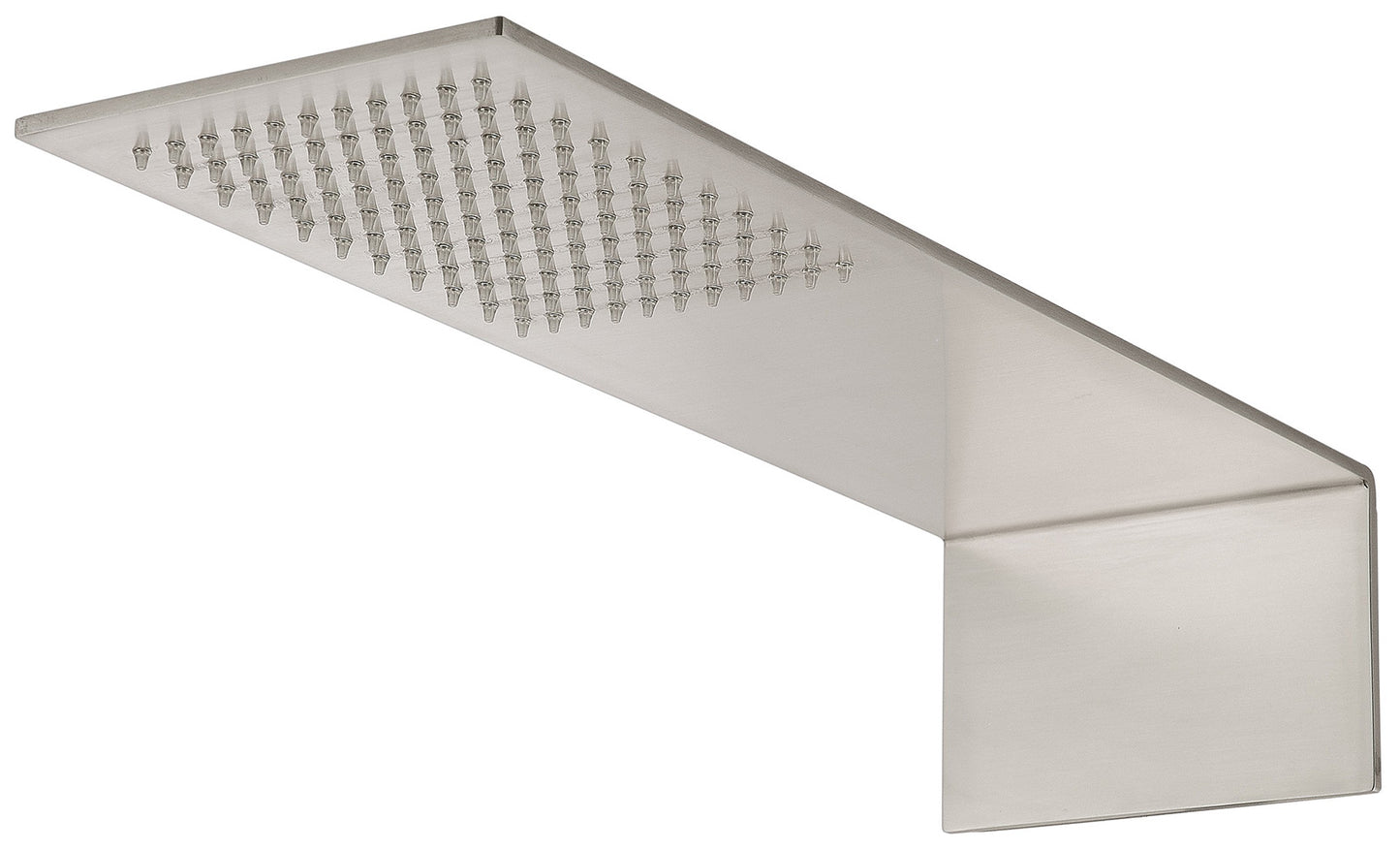 Rubinetterie Treemme 3M Showers RWIT 2847 IS 01 Soffione Doccia A Parete Forma L Mensola Rettangolare Con Funzione Pioggia 150 Misura 460x150 mm Stile Moderno Acciaio Finitura Inox Spazzolato Opaco