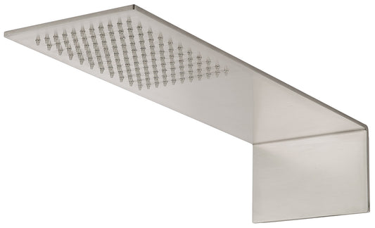 Rubinetterie Treemme 3M Showers RWIT 2847 IS 01 Soffione Doccia A Parete Forma L Mensola Rettangolare Con Funzione Pioggia 150 Misura 460x150 mm Stile Moderno Acciaio Finitura Inox Spazzolato Opaco