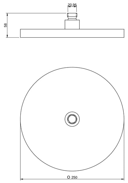 Rubinetterie Treemme SHOWERS & THERMOSTATICS Soffione Doccia Diametro Ø250 mm Materiale ABS Finitura Cromata