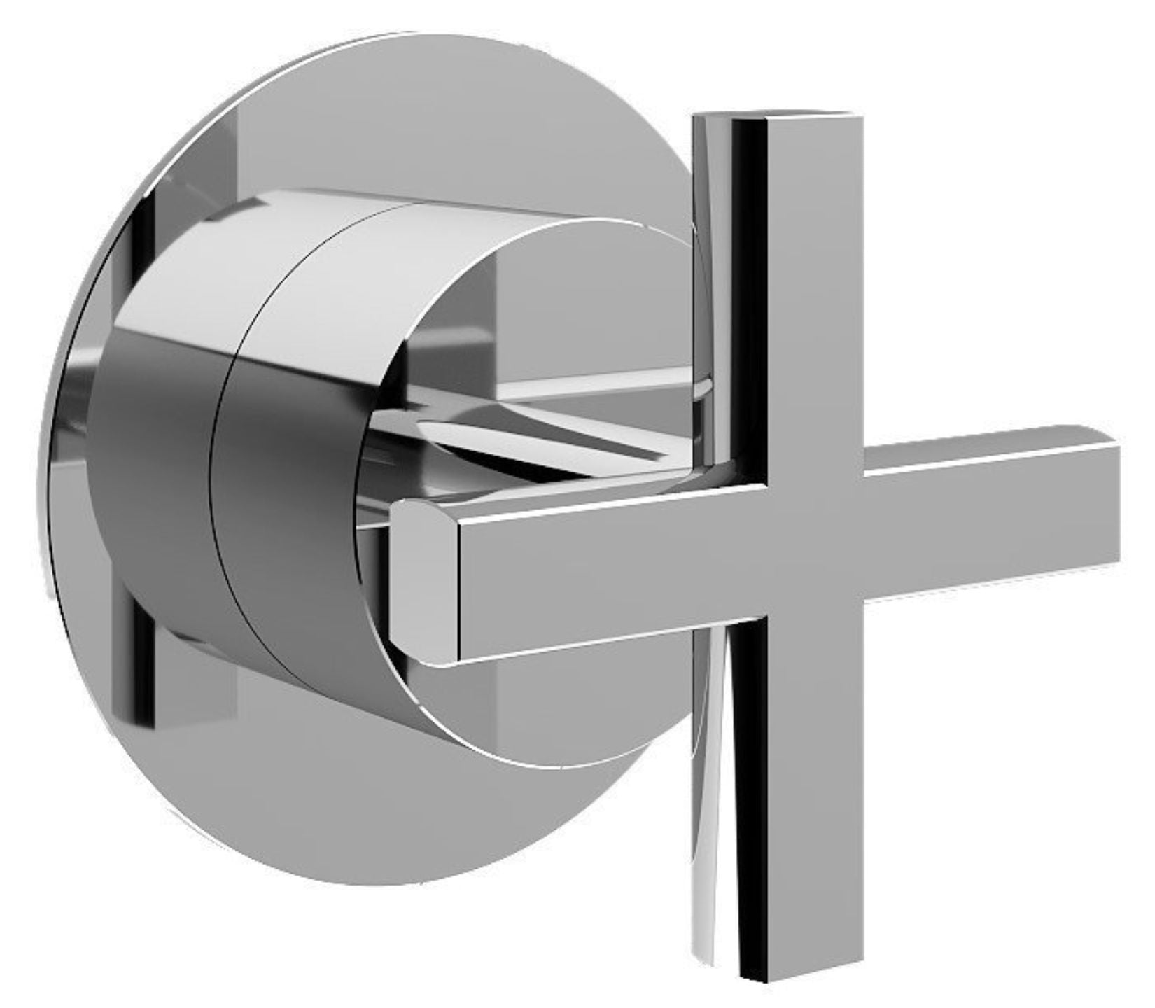 Rubinetterie Treemme 3M Showers & Thermostatics RWIT 10D6 CC 01 + RWIT 7AD5 ZZ 01 Rubinetto D'Arresto Deviatore Incasso 3 Uscite Monoforo Borchia Tonda Manopola Croce Installazione Parete Materiale Ottone Finitura Cromata Parte Interna Esterna Incluse