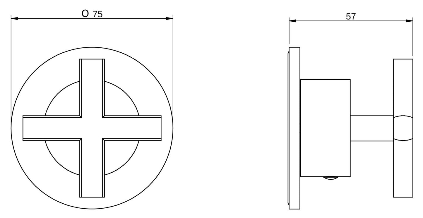 Rubinetterie Treemme 3M Showers & Thermostatics RWIT 10D6 CC 01 + RWIT 7AD5 ZZ 01 Rubinetto D'Arresto Deviatore Incasso 3 Uscite Monoforo Borchia Tonda Manopola Croce Installazione Parete Materiale Ottone Finitura Cromata Parte Interna Esterna Incluse