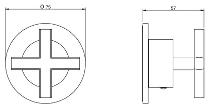 Rubinetterie Treemme 3M Showers & Thermostatics RWIT 10D6 CC 01 + RWIT 7AD5 ZZ 01 Rubinetto D'Arresto Deviatore Incasso 3 Uscite Monoforo Borchia Tonda Manopola Croce Installazione Parete Materiale Ottone Finitura Cromata Parte Interna Esterna Incluse