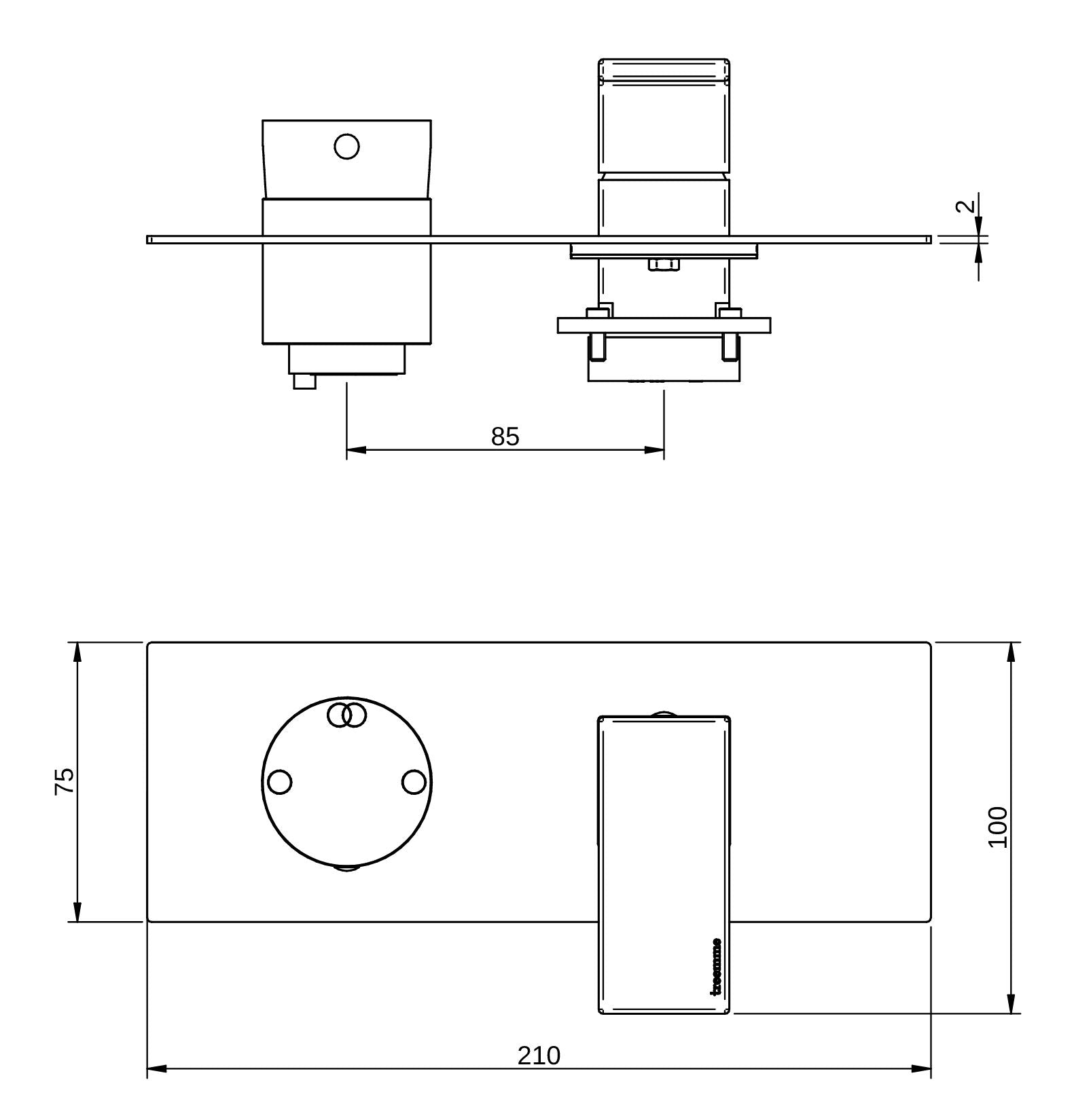 Rubinetterie Treemme 3M Showers & Thermostatics RWIT 4BE2 CC 01 + RWIT 22A2 ZZ 01 Miscelatore Doccia Incasso Muro Deviatore 2 Uscite Meccanico Due Fori 1 Leva Piastra Orizzontale Forma Quadra Staffa Cartongesso Ottone Cromata Parte Interna Esterna Incluse