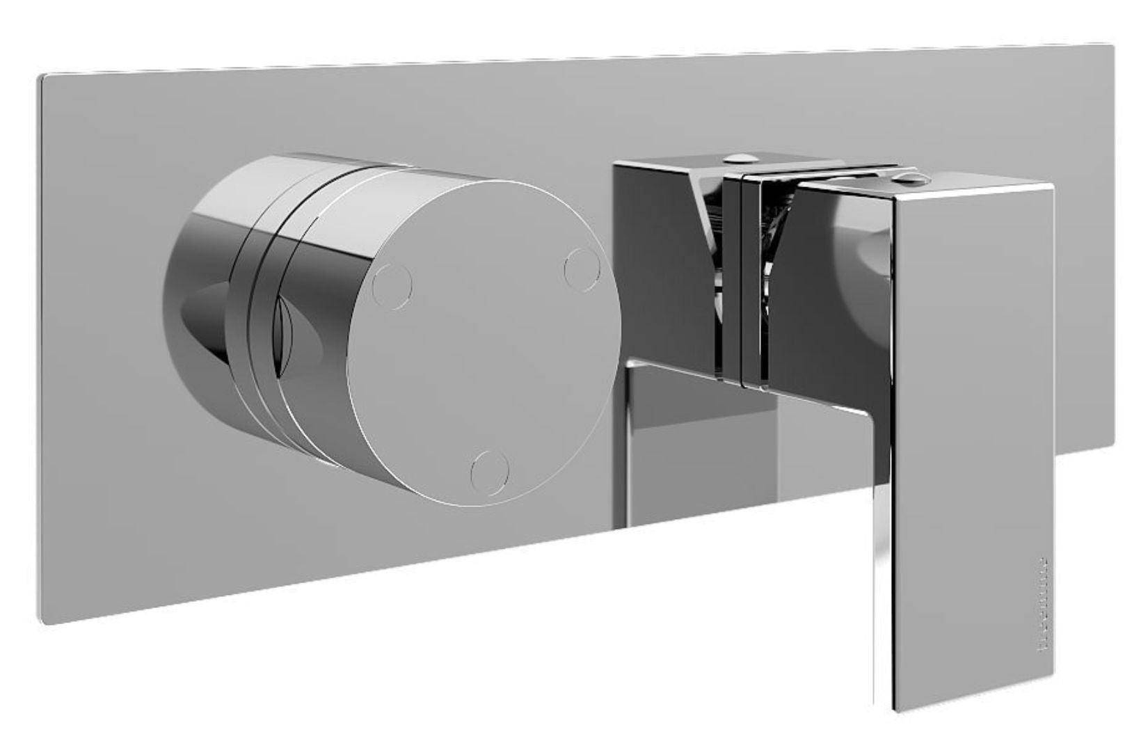 Rubinetterie Treemme 3M Showers & Thermostatics RWIT 4BE3 CC 01 + RWIT 22A2 ZZ 01 Miscelatore Doccia Incasso Muro Deviatore 3 Uscite Meccanico Due Fori 1 Leva Piastra Orizzontale Forma Quadra Staffa Cartongesso Ottone Cromata Parte Interna Esterna Incluse