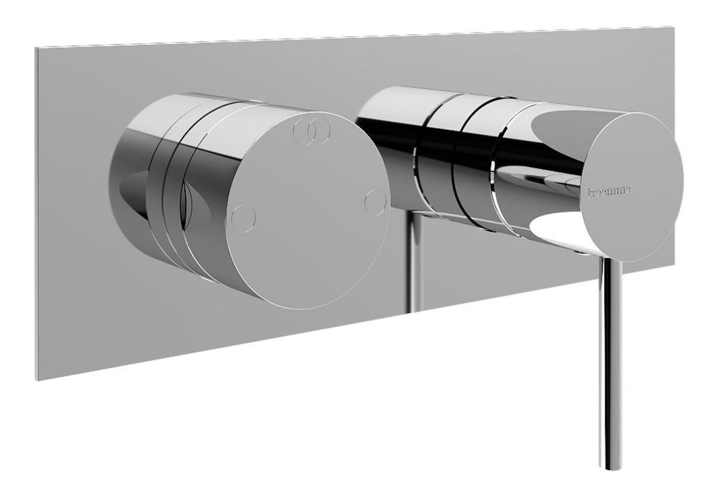 Rubinetterie Treemme 3M Showers & Thermostatics RWIT 6BE2 CC 01 + RWIT 22A2 ZZ 01 Miscelatore Monocomando Doccia Incasso Muro Deviatore 2 Uscite Meccanico Due Fori 1 Leva Piastra Orizzontale Staffa Cartongesso Ottone Cromata Parte Interna Esterna Incluse