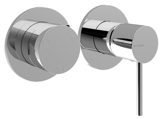 Rubinetterie Treemme 3M Showers & Thermostatics RWIT 6BF3 CC 01 + RWIT 22A2 ZZ 01 Miscelatore Monocomando Doccia Incasso Muro Deviatore 3 Uscite Meccanico Due Fori 1 Leva Posizione Orizzontale Staffa Cartongesso Ottone Cromo Parte Interna Esterna Incluse