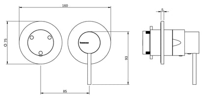 Rubinetterie Treemme 3M Showers & Thermostatics RWIT 6BF3 CC 01 + RWIT 22A2 ZZ 01 Miscelatore Monocomando Doccia Incasso Muro Deviatore 3 Uscite Meccanico Due Fori 1 Leva Posizione Orizzontale Staffa Cartongesso Ottone Cromo Parte Interna Esterna Incluse