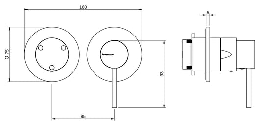 Rubinetterie Treemme 3M Showers & Thermostatics RWIT 6BF3 CC 01 + RWIT 22A2 ZZ 01 Miscelatore Monocomando Doccia Incasso Muro Deviatore 3 Uscite Meccanico Due Fori 1 Leva Posizione Orizzontale Staffa Cartongesso Ottone Cromo Parte Interna Esterna Incluse