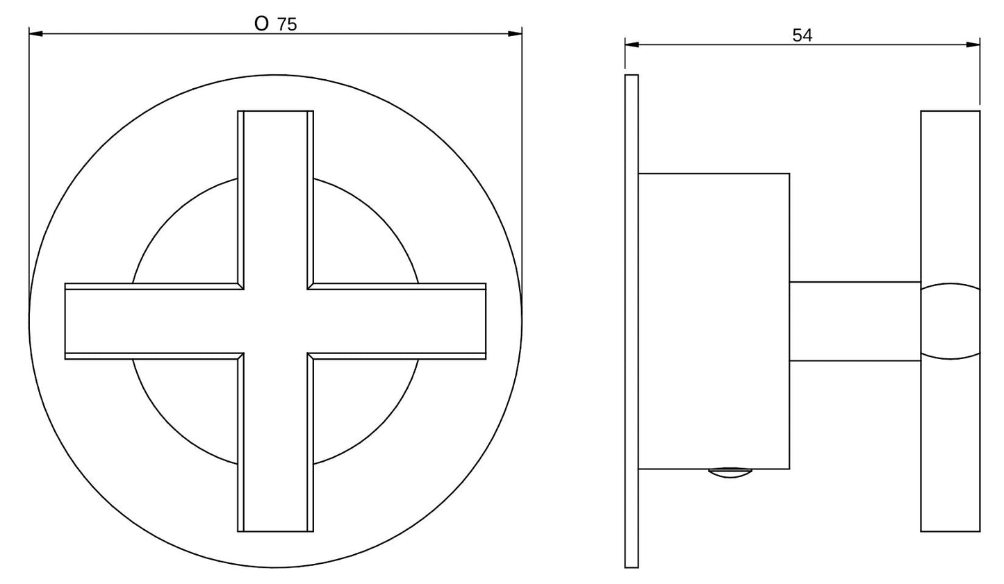 Rubinetterie Treemme 3M Showers & Thermostatics RWIT 72B6 CC 20 + RWIT 72B6 ZZ 01 Rubinetto D'Arresto 1/2” Monoforo Manopola a Croce Installazione Incasso Parete Materiale Ottone Finitura Cromata Parte Interna Esterna Incluse