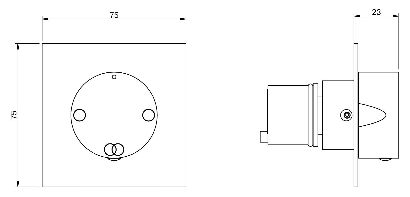 Rubinetterie Treemme 3M Showers & Thermostatics RWIT 75D5 CC 15 + RWIT 7AD5 ZZ 01 Rubinetto D'Arresto Deviatore Incasso 2 Uscite Monoforo Installazione Parete 1 Manopola Materiale Ottone Finitura Cromata Parte Interna Esterna Incluse