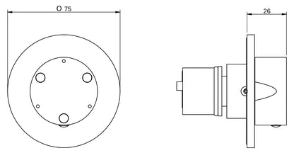 Rubinetterie Treemme 3M Showers & Thermostatics RWIT 75D6 CC 10 + RWIT 7AD5 ZZ 01 Rubinetto D'Arresto Deviatore Incasso 3 Uscite Monoforo Installazione Parete 1 Manopola Forma Tonda Materiale Ottone Finitura Cromata Parte Interna Esterna Incluse