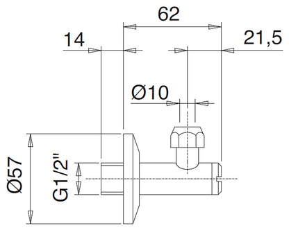 Rubinetterie Treemme 3M Spare Parts - Accessories IT 0480 CC ZZ ZZ Rubinetto D’Arresto Con Filtro Installazione Parete Monoforo Materiale Ottone Finitura Cromata