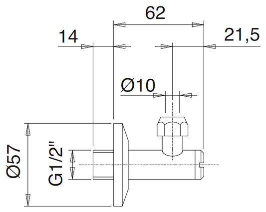 Rubinetterie Treemme 3M Spare Parts - Accessories IT 0480 CC ZZ ZZ Rubinetto D’Arresto Con Filtro Installazione Parete Monoforo Materiale Ottone Finitura Cromata
