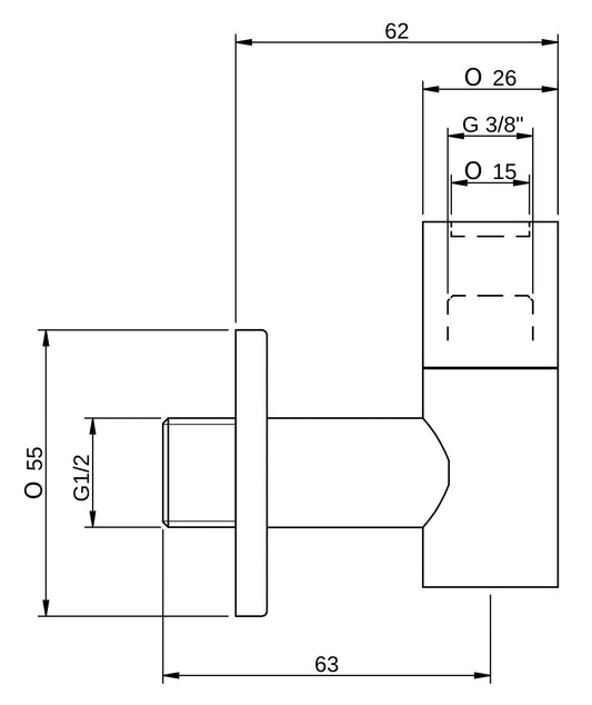 Rubinetterie Treemme 3M Spare Parts - Accessories RWIT 6526 CC 01 Rubinetto D’Arresto Con Filtro in Rete di Acciaio Installazione Parete Monoforo Forma Tonda Materiale Ottone Finitura Cromata