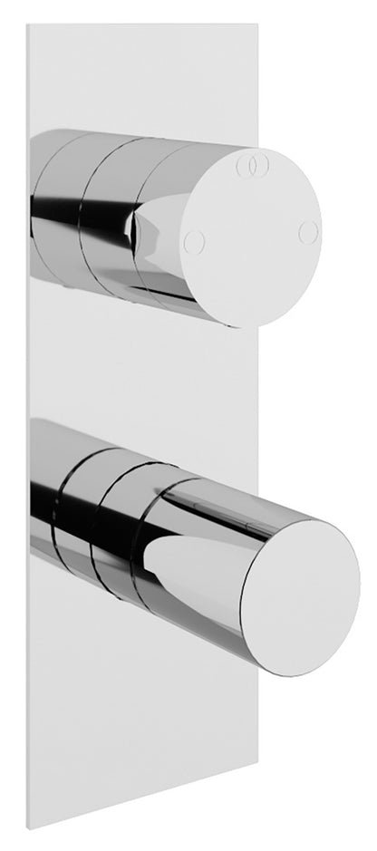 Rubinetterie Treemme 3M T30 RWIT 5BA2 CC 02 + RWIT 22A2 ZZ 01 Miscelatore Monocomando Doccia Deviatore Incasso Parete Meccanico 2 Fori 1 Manopola Forma Tonda Due Vie Materiale Ottone Finitura Cromata Con Piastra Stile Moderno Parte Interna Esterna Incluse