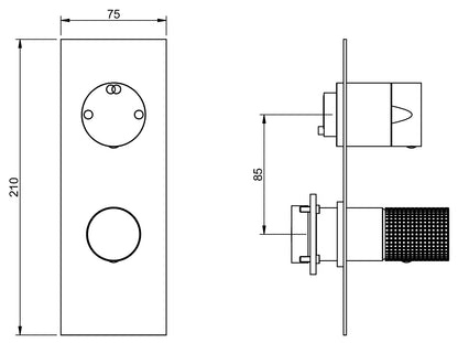 Rubinetterie Treemme 3M T30 RWIT 5BA2 CC Z4 + RWIT 22A2 ZZ 01 Miscelatore Monocomando Doccia Deviatore Incasso Parete Meccanico 2 Fori 1 Manopola Forma Tonda Due Vie Materiale Ottone Finitura Cromata Con Piastra Stile Moderno Parte Interna Esterna Incluse