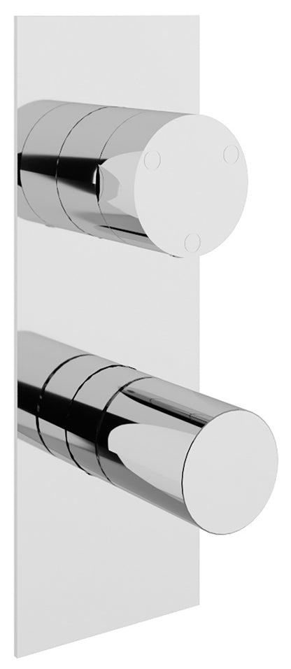 Rubinetterie Treemme 3M T30 RWIT 5BA3 CC 02 + RWIT 22A2 ZZ 01 Miscelatore Monocomando Doccia Deviatore Incasso Parete Meccanico 2 Fori 1 Manopola Forma Tonda 3 Vie Materiale Ottone Finitura Cromata Con Piastra Stile Moderno Parte Interna Esterna Incluse