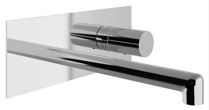 Rubinetterie Treemme 3M T30 RWIT 5BA5 CC 01 + RWIT 51A5 ZZ 01 Miscelatore Monocomando Lavabo Incasso 177 a Parete 2 Fori Materiale Ottone Finitura Cromato Stile Moderno Lunghezza 185 mm Con Piastra Parte Interna Esterna Incluse