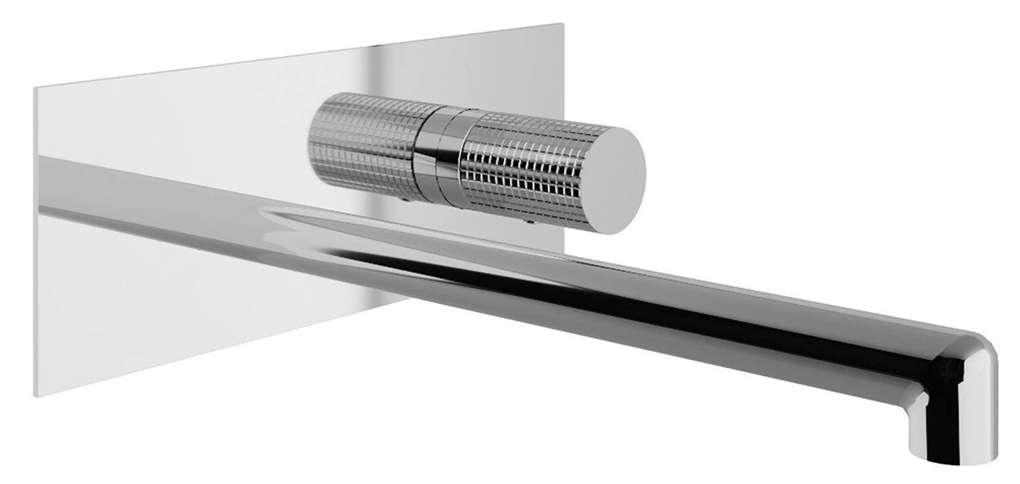 Rubinetterie Treemme 3M T30 RWIT 5BA6 CC Z4 + RWIT 51A5 ZZ 01 Miscelatore Monocomando Lavabo Incasso 222 a Parete 2 Fori Materiale Ottone Finitura Cromato Stile Moderno Lunghezza 230 mm Con Piastra Parte Interna Esterna Incluse