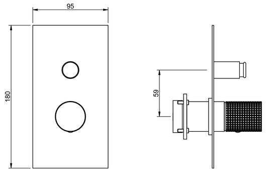 Rubinetterie Treemme 3M T30 RWIT 5BB1 CC Z4 + RWIT 51B1 ZZ 03 Miscelatore Monocomando Vasca / Doccia Incasso Parete Meccanico 2 Fori 1 Manopola Forma Tonda Due Vie Materiale Ottone Finitura Cromata Con Piastra Stile Moderno Parte Interna Esterna Incluse