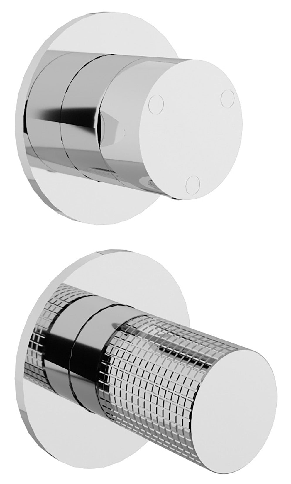 Rubinetterie Treemme 3M T30 RWIT 5BC3 CC Z4 + RWIT 22A2 ZZ 01 Miscelatore Monocomando Doccia Deviatore Incasso Parete Meccanico 2 Fori 1 Manopola Forma Tonda 3 Uscite Ottone Cromato Senza Piastra Verticale Stile Moderno Parte Interna Esterna Incluse