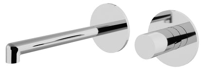 Rubinetterie Treemme 3M T30 RWIT 5BC5 CC 02 + RWIT 51A5 ZZ 01 Miscelatore Monocomando Lavabo Incasso 180 a Parete 2 Fori Materiale Ottone Finitura Cromato Stile Moderno Lunghezza 188 mm Senza Piastra Parte Interna Esterna Incluse