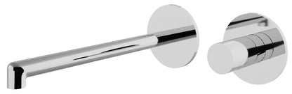 Rubinetterie Treemme 3M T30 RWIT 5BC6 CC 02 + RWIT 51A5 ZZ 01 Miscelatore Monocomando Lavabo Incasso 225 a Parete 2 Fori Materiale Ottone Finitura Cromato Stile Moderno Lunghezza 233 mm Senza Piastra Parte Interna Esterna Incluse