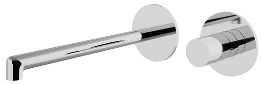 Rubinetterie Treemme 3M T30 RWIT 5BC6 CC 02 + RWIT 51A5 ZZ 01 Miscelatore Monocomando Lavabo Incasso 225 a Parete 2 Fori Materiale Ottone Finitura Cromato Stile Moderno Lunghezza 233 mm Senza Piastra Parte Interna Esterna Incluse