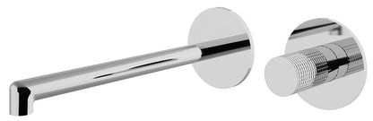 Rubinetterie Treemme 3M T30 RWIT 5BC6 CC Z4 + RWIT 51A5 ZZ 01 Miscelatore Monocomando Lavabo Incasso 225 a Parete 2 Fori Materiale Ottone Finitura Cromato Stile Moderno Lunghezza 233 mm Senza Piastra Parte Interna Esterna Incluse