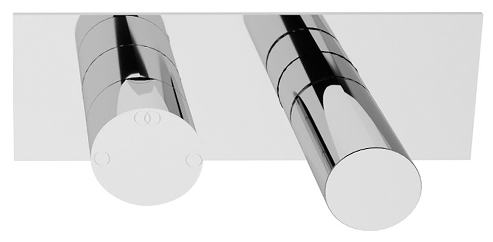 Rubinetterie Treemme 3M T30 RWIT 5BE2 CC 02 + RWIT 22A2 ZZ 01 Miscelatore Monocomando Doccia Deviatore Incasso Parete Meccanico 2 Fori 1 Manopola Forma Tonda Due Vie Ottone Cromata Con Piastra Orizzontale Stile Moderno Parte Interna Esterna Incluse
