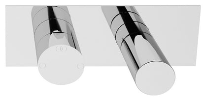 Rubinetterie Treemme 3M T30 RWIT 5BE2 CC 02 + RWIT 22A2 ZZ 01 Miscelatore Monocomando Doccia Deviatore Incasso Parete Meccanico 2 Fori 1 Manopola Forma Tonda Due Vie Ottone Cromata Con Piastra Orizzontale Stile Moderno Parte Interna Esterna Incluse