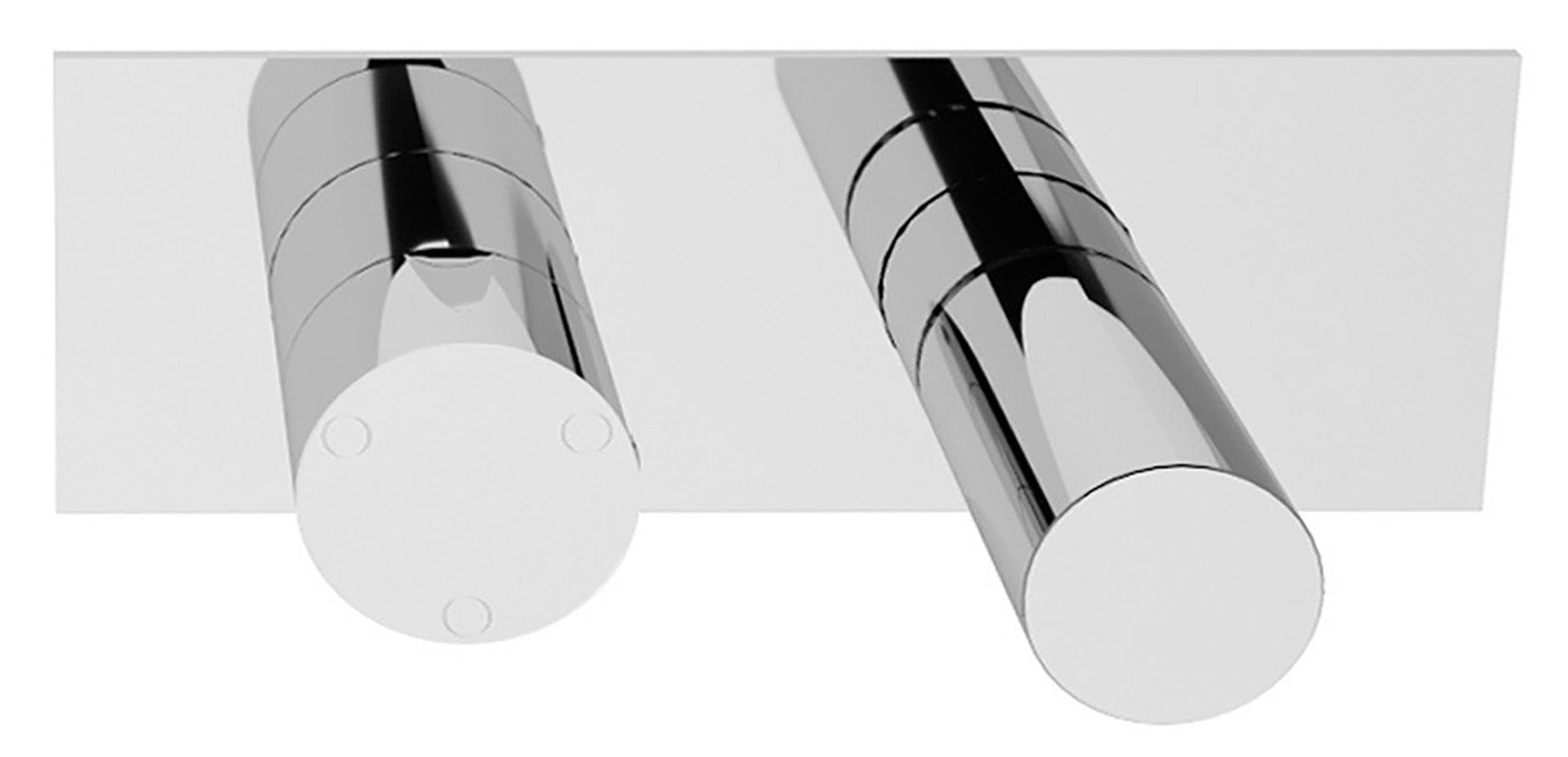 Rubinetterie Treemme 3M T30 RWIT 5BE3 CC 02 + RWIT 22A2 ZZ 01 Miscelatore Monocomando Doccia Deviatore Incasso Parete Meccanico 2 Fori 1 Manopola Forma Tonda 3 Vie Ottone Cromata Con Piastra Orizzontale Stile Moderno Parte Interna Esterna Incluse