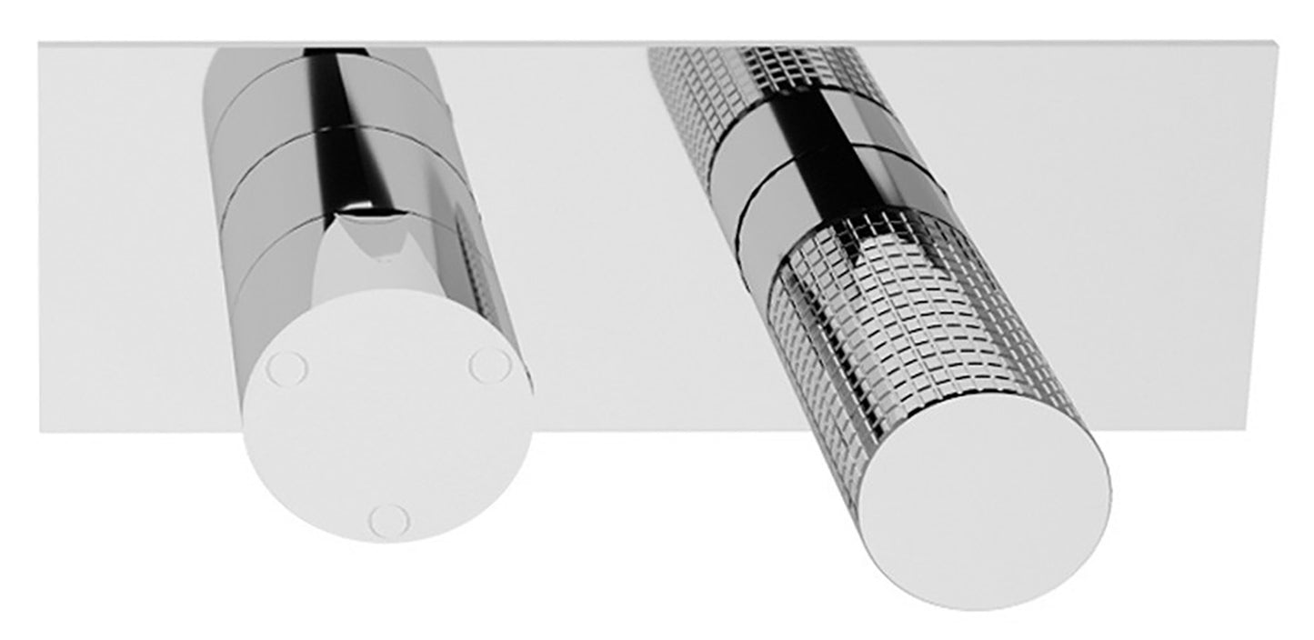 Rubinetterie Treemme 3M T30 RWIT 5BE3 CC Z4 + RWIT 22A2 ZZ 01 Miscelatore Monocomando Doccia Deviatore Incasso Parete Meccanico 2 Fori 1 Manopola Forma Tonda 3 Vie Ottone Cromata Con Piastra Orizzontale Stile Moderno Parte Interna Esterna Incluse