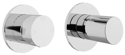 Rubinetterie Treemme 3M T30 RWIT 5BF2 CC 02 + RWIT 22A2 ZZ 01 Miscelatore Monocomando Doccia Deviatore Incasso Parete Meccanico 2 Fori 1 Manopola Forma Tonda 2 Uscite Ottone Cromato Senza Piastra Orizzontale Stile Moderno Parte Interna Esterna Incluse