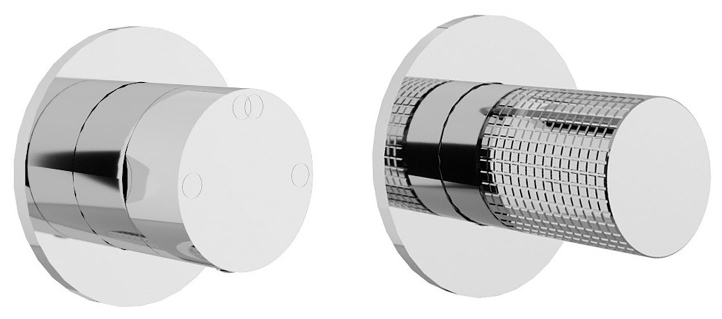Rubinetterie Treemme 3M T30 RWIT 5BF2 CC Z4 + RWIT 22A2 ZZ 01 Miscelatore Monocomando Doccia Deviatore Incasso Parete Meccanico 2 Fori 1 Manopola Forma Tonda 2 Uscite Ottone Cromato Senza Piastra Orizzontale Stile Moderno Parte Interna Esterna Incluse