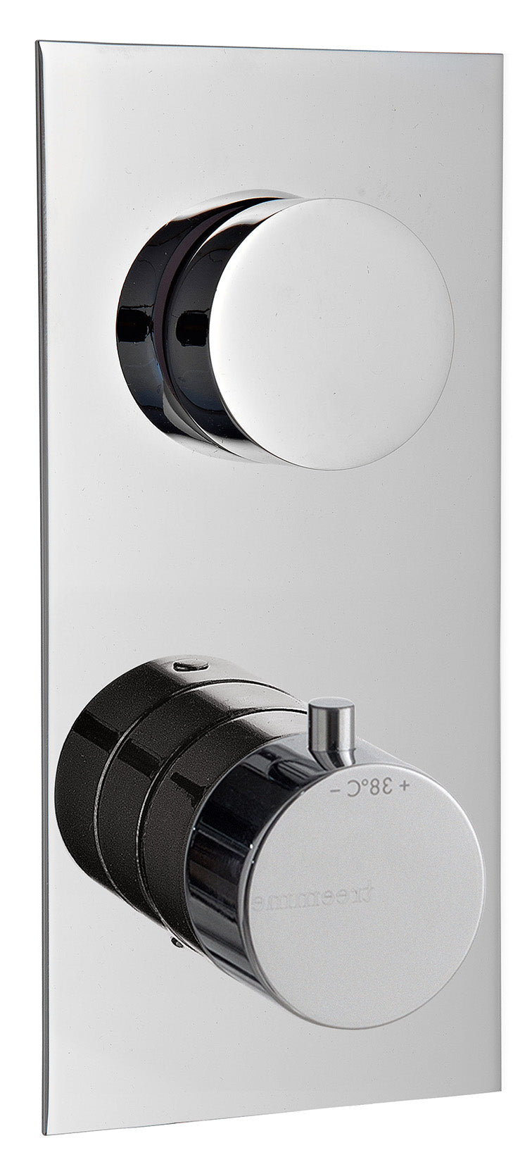 Rubinetterie Treemme 3M T30 RWIT 8A46 CC 03 + RWIT 8A46 ZZ 20 Miscelatore Termostatico Doccia Incasso Muro Con Deviatore A 2 Uscite Con Piastra Due Fori Materiale Ottone Finitura Cromata