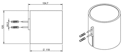 Rubinetterie Treemme 3M TAG# Filo IT 1Z04 BB ZZ 12 Cestino Doccia Alto Per Bagno Installazione A Parete Altezza 120 mm Diametro Ø118 mm Materiale Pom C Finitura Bianco Opaco