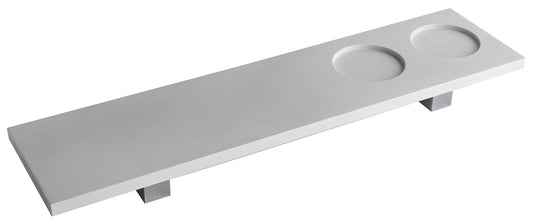 Rubinetterie Treemme 3M TAG# Quadra IT 1Z16 CC ZZ ZZ Mensola Per Bagno Installazione A Parete Porta Sapone Portaoggetti Lunghezza 40 cm Profondità 10 cm Supporto Materiale Ottone Finitura Cromata Con Piano In Pom C Bianco