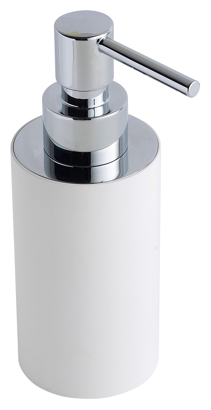 Rubinetterie Treemme 3M TAG# Quadra IT 1Z41 CC ZZ ZZ Dosatore Dispenser Sapone Liquido Da Muro Pompetta Ottone Cromato Bicchiere Pom C Bianco Opaco