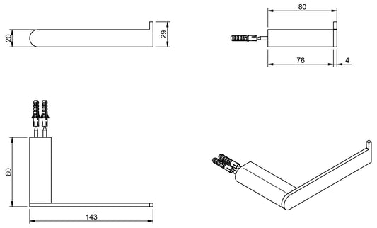 Rubinetterie Treemme 3M TAG# Tonda IT 2Z01 CC ZZ ZZ Portacarta Porta Rotolo Carta Igienica Per Bagno Installazione A Parete Lunghezza 143 mm Profondità 80 mm Materiale Ottone Finitura Cromato