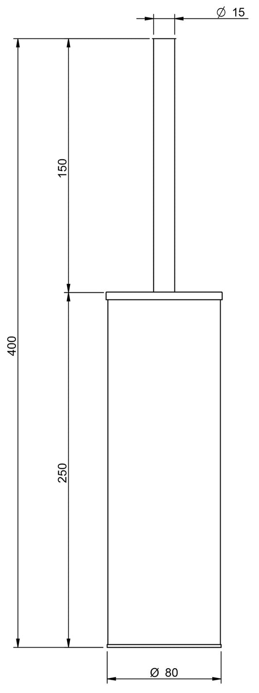 Rubinetterie Treemme 3M TAG# Filo IT 2Z07 CC ZZ ZZ Portascopino Per Bagno Installazione Ad Appoggio Altezza 400 mm Diametro Ø 80 mm Materiale Ottone Finitura Cromata