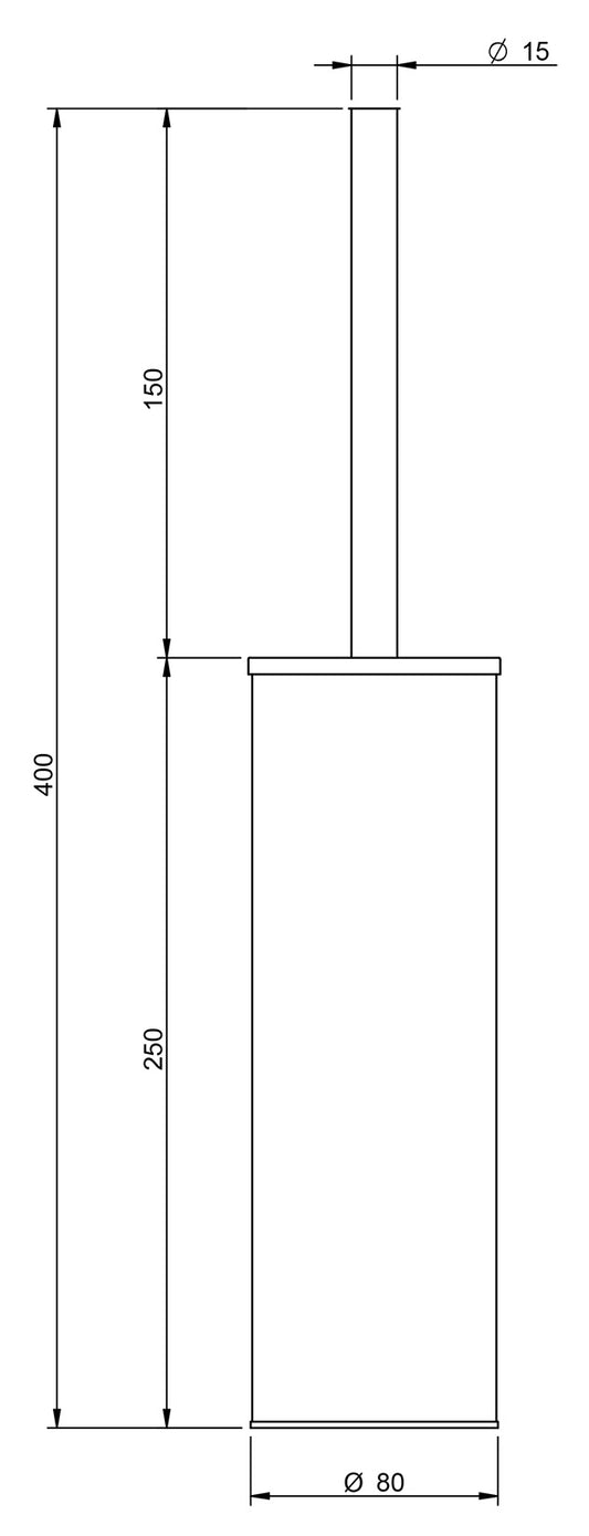 Rubinetterie Treemme 3M TAG# Filo IT 2Z13 CC ZZ ZZ Portascopino Per Bagno Installazione a Muro Altezza 400 mm Diametro Ø 80 mm Materiale Ottone Finitura Cromata